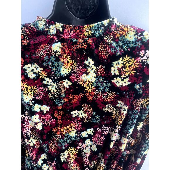 Ella Moss Girls Floral Print Velvet Dress Size 10 Girls Cute Girly Smocked Waist - Picture 6 of 10